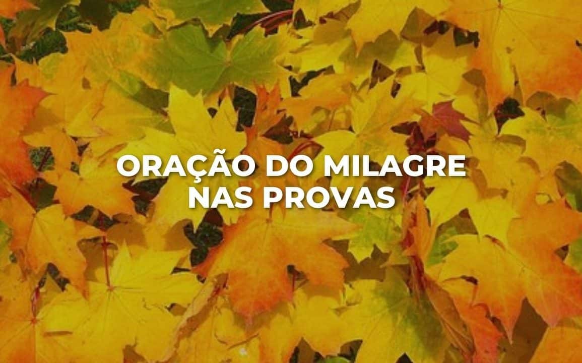 ORAÇÃO DO MILAGRE NAS PROVAS