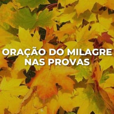 ORAÇÃO DO MILAGRE NAS PROVAS