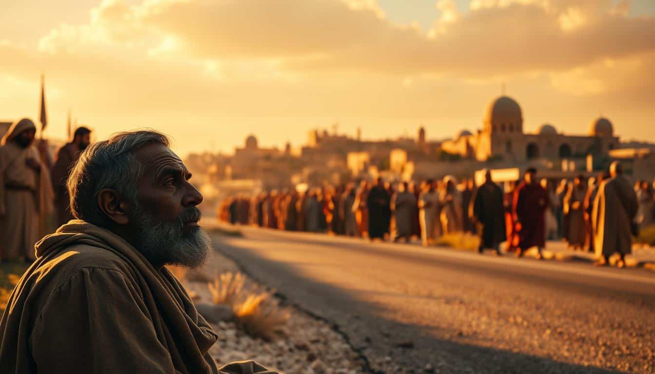 Healing of the blind man in Jericho